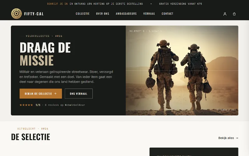 Startpagina van Fifty-Cal