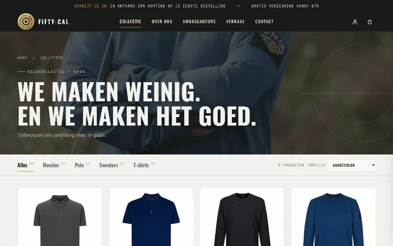 De collectiepagina van Fifty-Cal