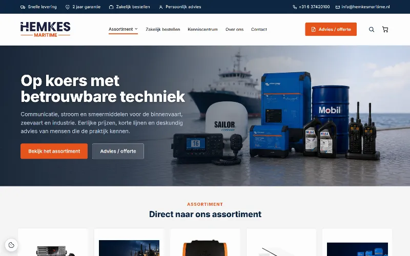 Startpagina van Hemkes Maritime